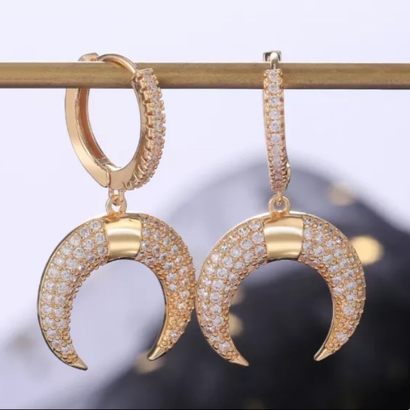 18K gold diamond drop earrings - Picture 7 of 8